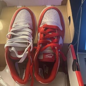 Nike Kids Red and White High-Top Sneakers